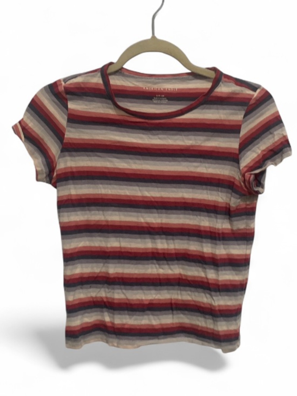 American Eagle Outfitters Striped Short Sleeve Tee in Red, Navy & Cream